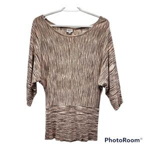 SUZY Shier dusty rose striated top size medium